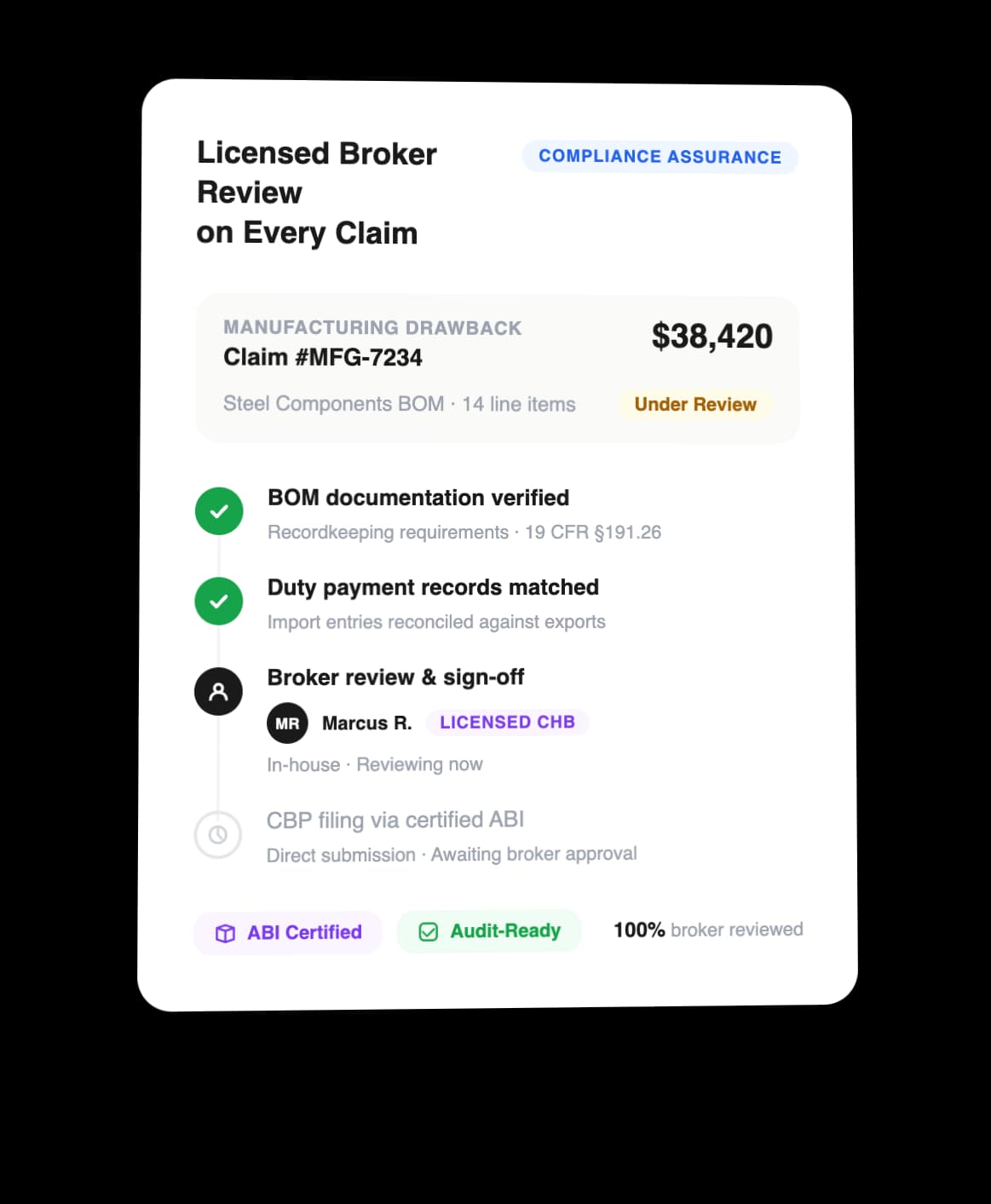 Licensed Broker Review on Every Claim
